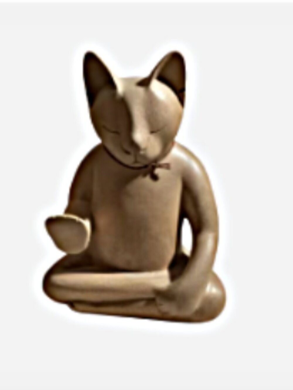 Zen Cat Wooden Sculpture- Hand Built- Adorable Novica Figure -Crazy Cat Lady